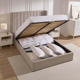 DUSK Madison Ottoman Storage Bed - Stone Grey - Double - thumbnail 7
