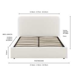 DUSK Ascot Bouclé Ottoman Storage Bed - Off White - King Size - thumbnail 9
