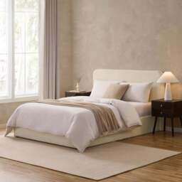 DUSK Ascot Bouclé Ottoman Storage Bed - Off White - King Size - thumbnail 6