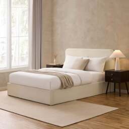 DUSK Ascot Bouclé Ottoman Storage Bed - Off White - King Size - thumbnail 3