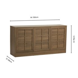 DUSK Carly 3 Door Sideboard - Medium Wood - thumbnail 9