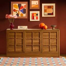 DUSK Carly 3 Door Sideboard - Medium Wood - thumbnail 2