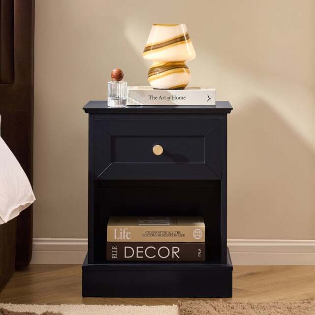 DUSK Ruby 1 Drawer Nightstand - Midnight - image 1
