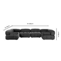 DUSK Bondi U Shape Sofa - Rich Green - thumbnail 9