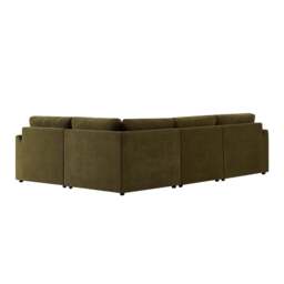 DUSK Miami Left Hand Small L-Shape Sofa - Chenille Olive - thumbnail 6
