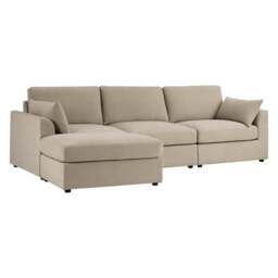 DUSK Miami Left Hand Chaise Sofa - Chenille Oatmeal - thumbnail 3