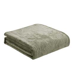 DUSK Rome Velvet Greek Matelasse Bedspread - Basil - thumbnail 5