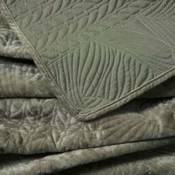 DUSK Rome Velvet Greek Matelasse Bedspread - Basil - thumbnail 4