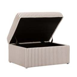 DUSK Soho Ottoman Storage Pouffe -  Chocolate Stripe - thumbnail 4