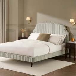 DUSK Surrey Bed Frame - Sage Stripe - Small Double - thumbnail 4