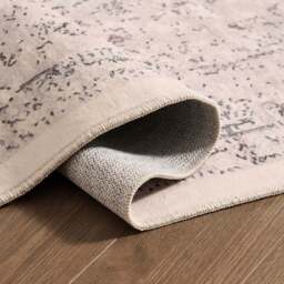 DUSK Zahra Persian Style Machine Washable Rug - Natural/Light Grey - 120 x 170cm - thumbnail 3