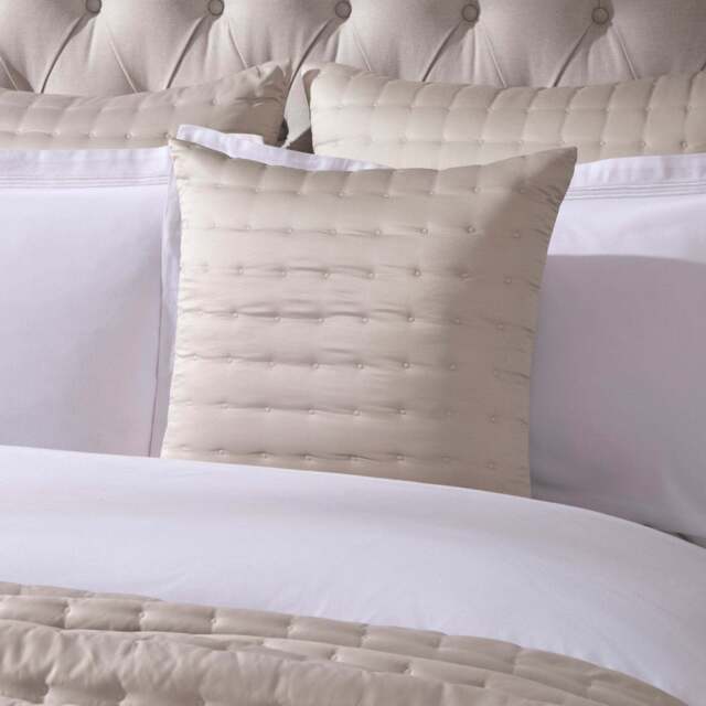 DUSK Vienna Quilted Satin Cushion Cover - Champagne - 50cm x 50cm - image 1