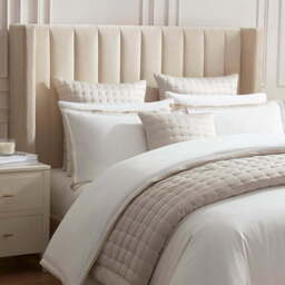 DUSK Vienna Quilted Satin Cushion Cover - Champagne - 50cm x 50cm - thumbnail 4