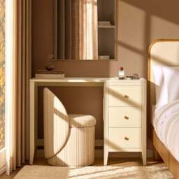 DUSK Poppy Large Dressing Table with Drawers - Cream - thumbnail 2