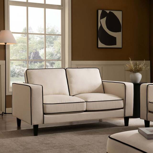 DUSK Soho 2 Seater Sofa - Cream Linen - image 1