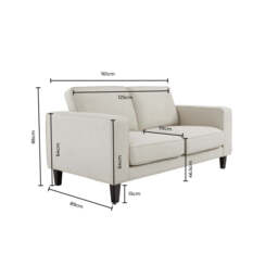 DUSK Soho 2 Seater Sofa - Cream Linen - thumbnail 7