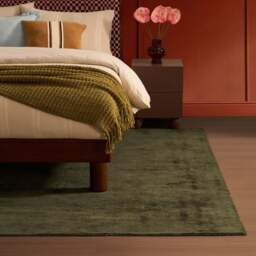 DUSK Kayla Plain Viscose Loop Rug - Forest Green - 120x170cm - thumbnail 2
