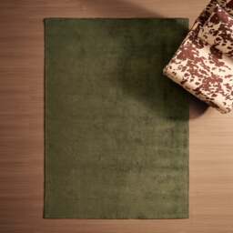 DUSK Kayla Plain Viscose Loop Rug - Forest Green - 120x170cm - thumbnail 1