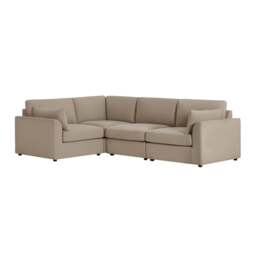 DUSK Miami Left Hand Small L-Shape Sofa - Chenille Oatmeal - thumbnail 4