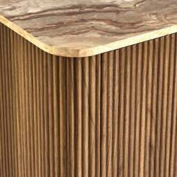 DUSK Hettie 2 Door Sideboard - Mid Wood/ Marble Effect Top - thumbnail 8