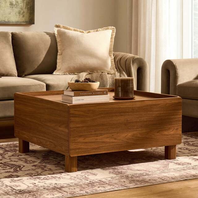 DUSK Avalon Extendable/Storage Coffee Table - Medium Wood - image 1