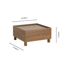DUSK Avalon Extendable/Storage Coffee Table - Medium Wood - thumbnail 9