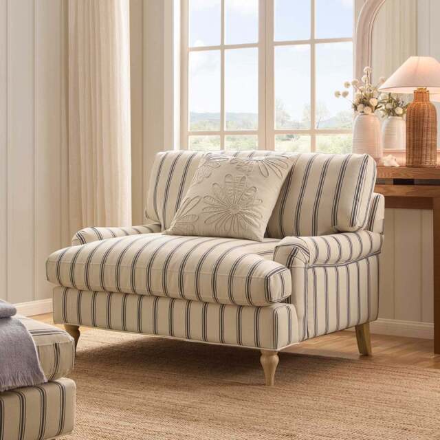 DUSK Hampshire Loveseat - Blue Stripe - image 1