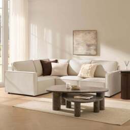 DUSK Brooklyn Slim Arm Left Hand Small L-Shape - Chenille Ivory - thumbnail 1