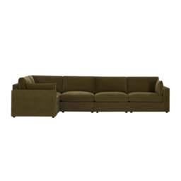 DUSK Miami Left Hand Large L-Shape Sofa - Chenille Olive - thumbnail 5
