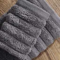 DUSK Monaco Plush Ribbed Cotton Towel Collection - Charcoal - 6 Piece Bundle - thumbnail 3