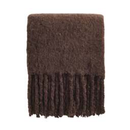 DUSK Mohair Style Sofa Throw - Chocolate - thumbnail 5