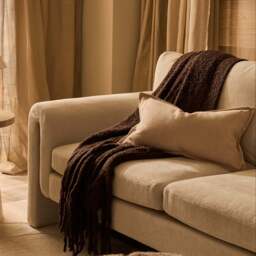 DUSK Mohair Style Sofa Throw - Chocolate - thumbnail 3