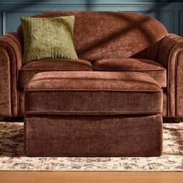 DUSK Beverley Pouffe - Chenille Dark Rust - thumbnail 2