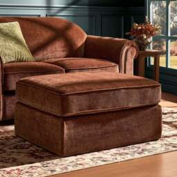 DUSK Beverley Pouffe - Chenille Dark Rust - thumbnail 1