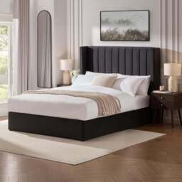 DUSK Madison Ottoman Storage Bed - Ink - Double - thumbnail 4