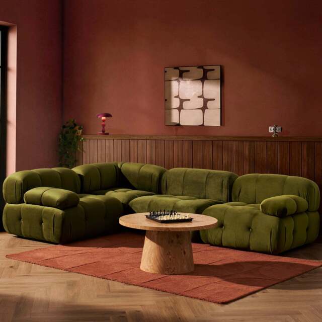 DUSK Bondi Small Left Hand L Shape Sofa - Rich Green - image 1