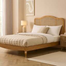 DUSK Annecy Rattan Bed Frame - Natural - Super King - thumbnail 1