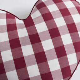 DUSK Beau Gingham Love Heart Dog Bed - White/Red - thumbnail 8
