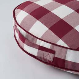 DUSK Beau Gingham Love Heart Dog Bed - White/Red - thumbnail 7