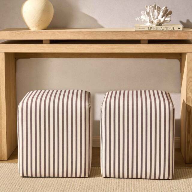 DUSK Delilah Pouffe - Chocolate Stripe - image 1