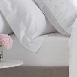 DUSK 400 Thread Count Sateen Fitted Sheet - White - Standard - Single - thumbnail 2