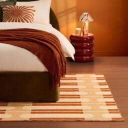 DUSK Dominic Contrast Geometric Rug - Orange - 120x170cm - thumbnail 1