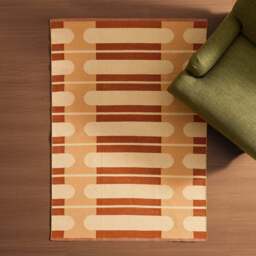 DUSK Dominic Contrast Geometric Rug - Orange - 120x170cm - thumbnail 2