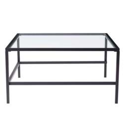 DUSK Glass Square Nesting Coffee Tables - Black - thumbnail 4