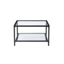 DUSK Glass Square Nesting Coffee Tables - Black - thumbnail 5