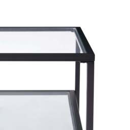 DUSK Glass Square Nesting Coffee Tables - Black - thumbnail 6