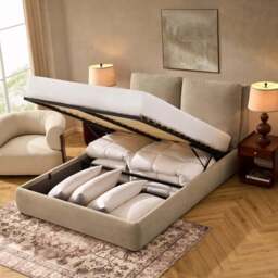 DUSK Murcia Ottoman Storage Bed - Chenille Oatmeal - King - thumbnail 7