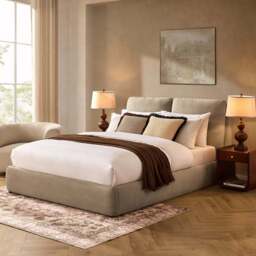 DUSK Murcia Ottoman Storage Bed - Chenille Oatmeal - King - thumbnail 4