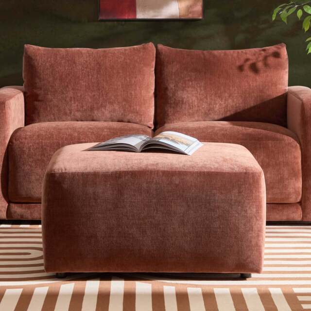 DUSK Chicago Pouffe - Chenille Dark Rust - image 1
