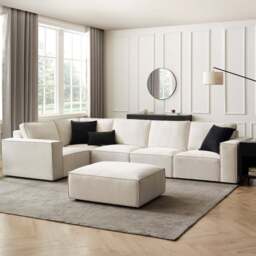 DUSK Brooklyn Large Left Hand L-Shape Sofa - Ivory - thumbnail 2